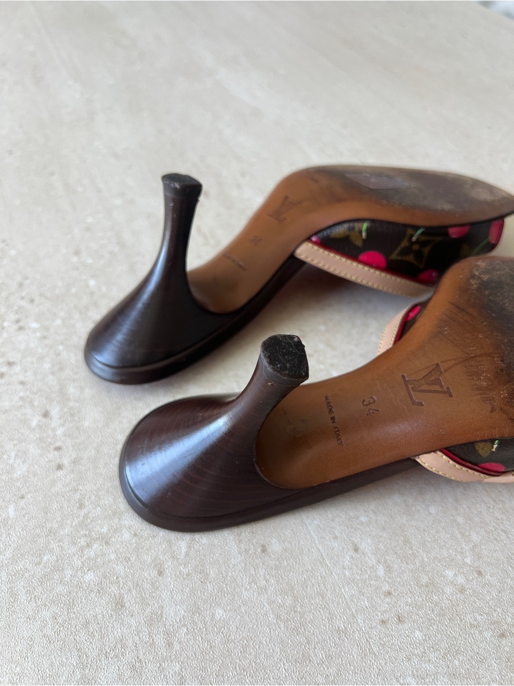 Louis Vuitton Red Monogram Murakami Cherry Mule Sandals - Picture 7 of 8